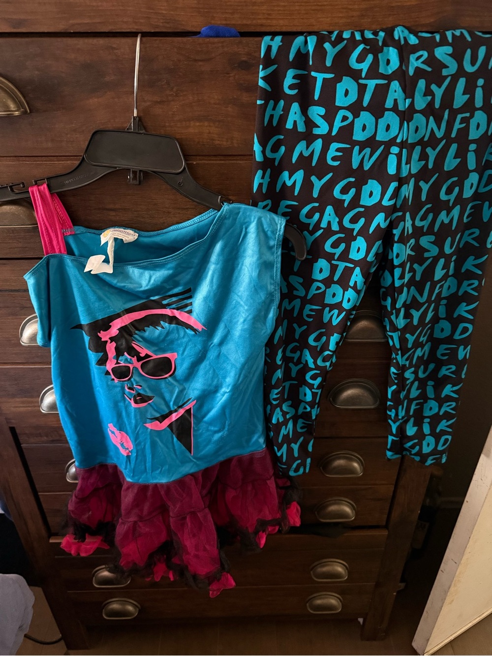 California Costumes Blue and Pink Pop Art Dance Outfit